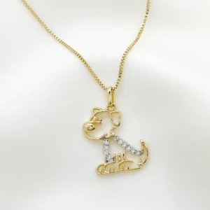 Sparkling Puppy Pendant Necklace